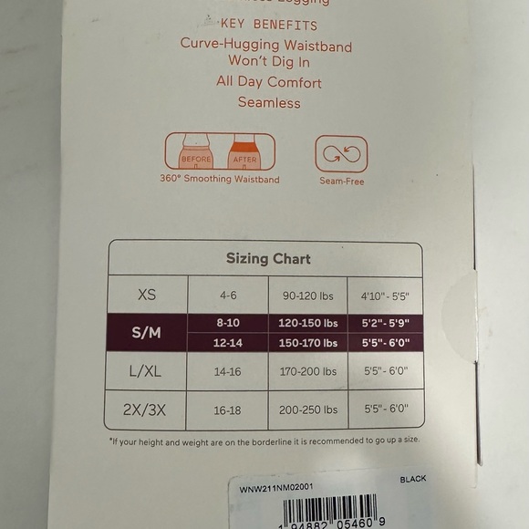 NWT Warner’s blissful benefits black seamless leggings size S/M - Picture 3 of 4